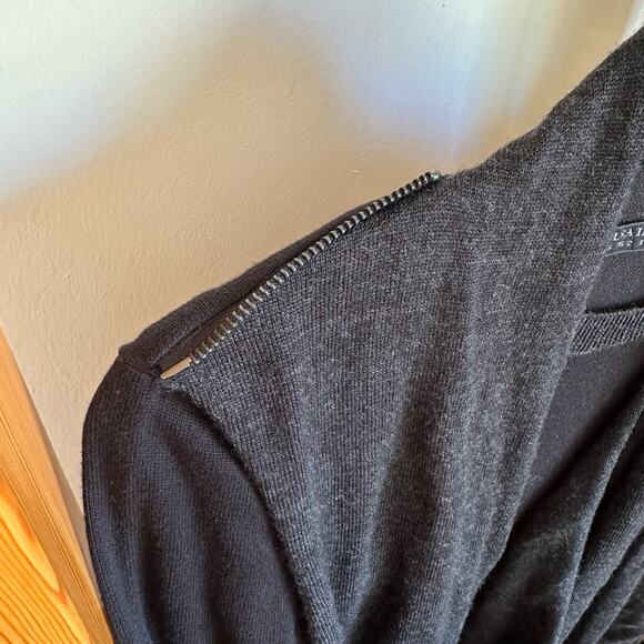 All Saints Drina Charcoal Grey Sweater Dress Size 2 Cotton Wool - Picture 8 of 8